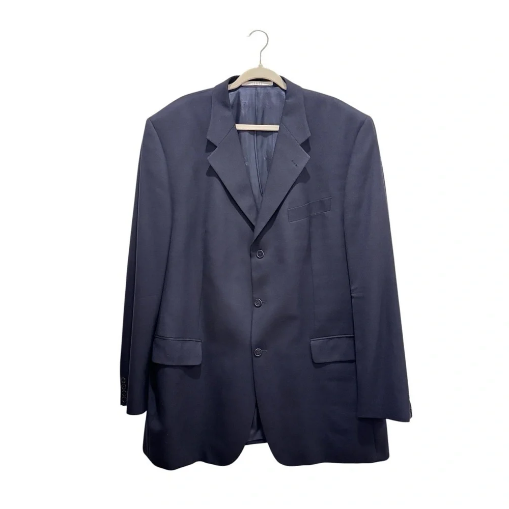 Vintage 80s 90s Feraud Wool 2-pc Suit Pant Set Classic Designer Navy 48L EU 118
